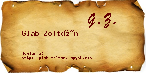 Glab Zoltán névjegykártya